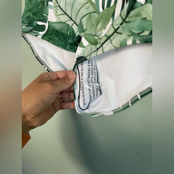 NWT Maven Thread Green Leaf Tropics Print High-Waisted Bikini Bottom Size XS - Picture 4 of 6